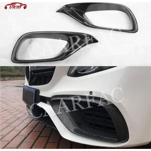 Carbon Fiber/FRP Front Fog Lamp Air Vent Trim Frame Covers for Mercedes Benz E Class W213 E63 AMG 2017-2019