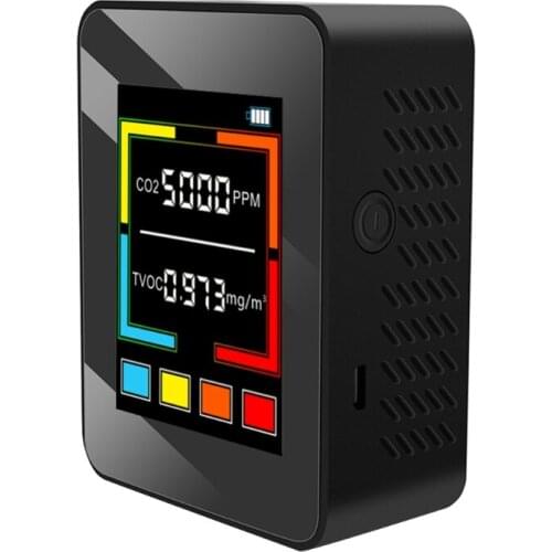 Rechargeable CO2 Meter Digital Air Quality Monitor Carbon Dioxide TVOC Detector Y98E