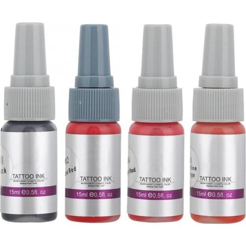 15ml Semi Permanent Makeup Eyeliner Eyebrow Lip Inks Long Lasting Tattoo Color Microblading Pigment Eyebrow Tattoo Inks