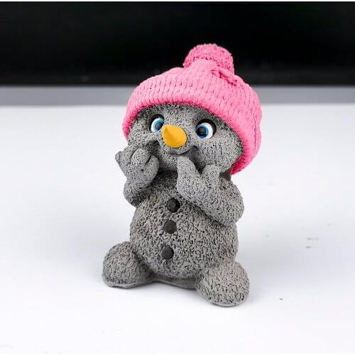 PRZY Mould Silicone Fondant Cute Snowman Baby With Wool Cap Soap Molds Adorable Soap Molds Handmade Mold Clay Resin Candle Mould