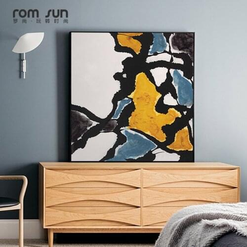 Morden Canvas Art Color-blocks River Memory Paintings On The Wall Posters And Prints For Living Room Quadro Decorativo Abstract