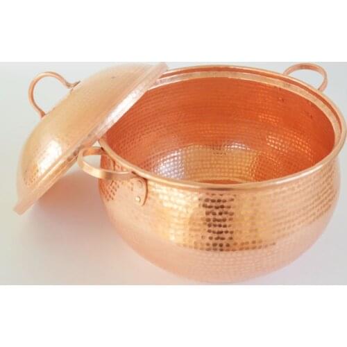 Pure Copper Pot Thick Handmade Large Capacity Boiled Rice Potato Hot Pot for Big Family Restaurant Use