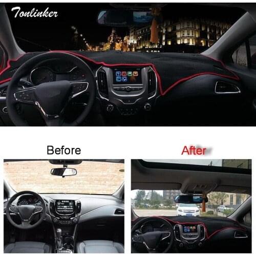 Tonlinker Cover Case Stickers for Chevrolet Cruze 2017 1 Pcs DIY Artificial Plush dashboard Decoration anti dirty cover pad