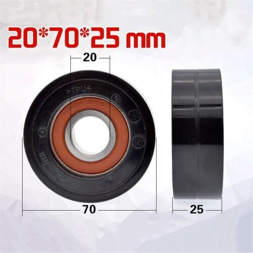 [TPU2070-25] high loading 2PCS/LOT Low noise 6204RS 6204 coated with TPU rubber Vending machine guide sliding guide wheel 70mm