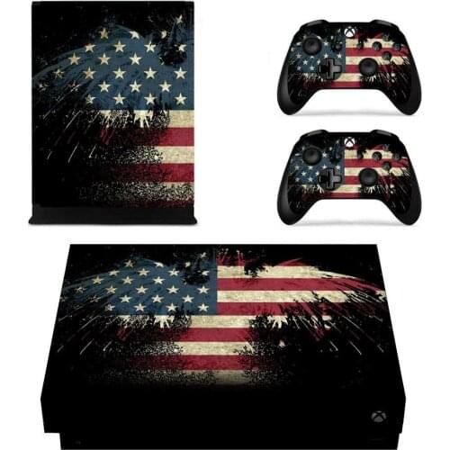 US America National Flag Full Cover Skin Console & Controller Decal Stickers for Xbox One X Skin Stickers Vinyl