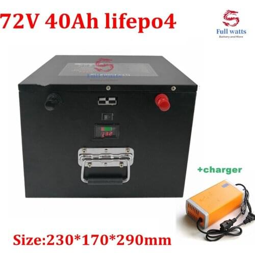 Waterproof lithium 72v 40ah lifepo4 battery BMS 24S for 4000w 3500w bicycle bike scooter Forklift vehicle +5A charger