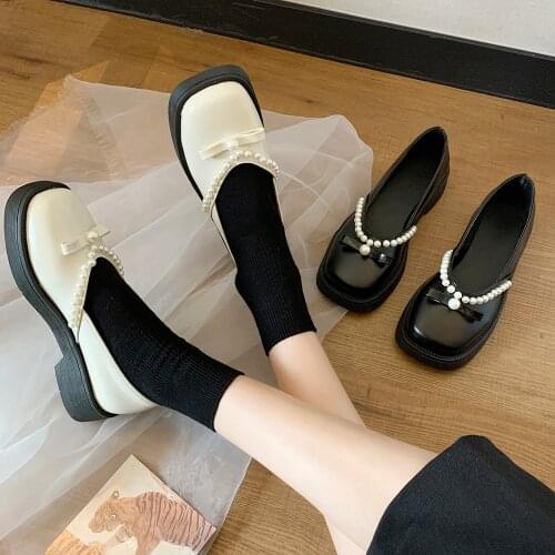Pearl lolita shoes women japanese sweet black cosplay shoes kawaii shoes women lolita sneakers cute shoes kawaii zapatilla mujer