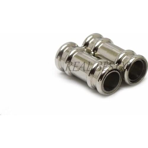 10pcs/lot hole:6mm Cylinder Tube Magnetic Clasps Men Leather Cord Thread Bracelet End Connectors Jewelry Making Barrel Clasp