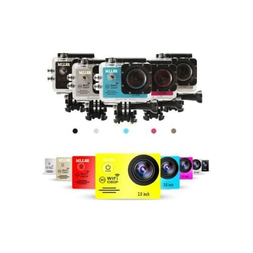 100% Original MLLSE go pro hero Sport Action Camera 2.0 LCD 30M Waterproof 1080P WiFi go pro Sport camera extreme Diving helmet