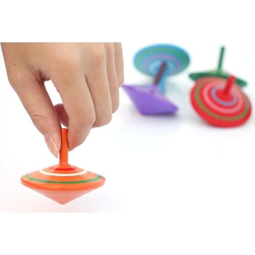 3 Pcs/Set Rotating Wooden Spinning Top Mutilcolor Wood Beyblade Traditional Toys Child Leisure Hand Spinner Toys Fidget Spinner