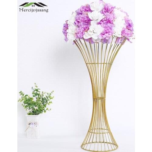 4Pcs/Lot Flower Vases Floor Metal Vase Plant Dried Floral Holder Flower Pot Road Lead for Home/Wedding Corridor Decoration G113