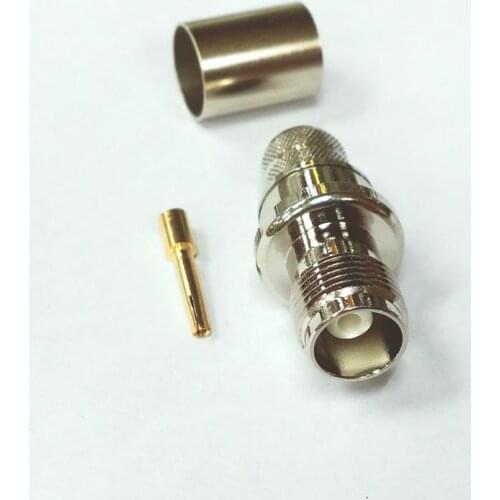 50PCS TNC Jack Female Straight RF Crimp Connector For RG214 RG213 RG8 LMR400 Cable New