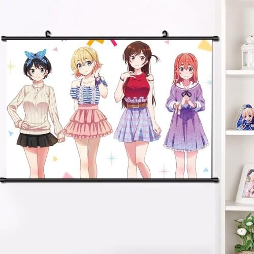 Anime Rent A Girlfriend Kanojo Okarishimasu Kinoshita Kazuya Ichinose Chizuru Wall Scroll Poster Fashion Home Decor 40*60cm
