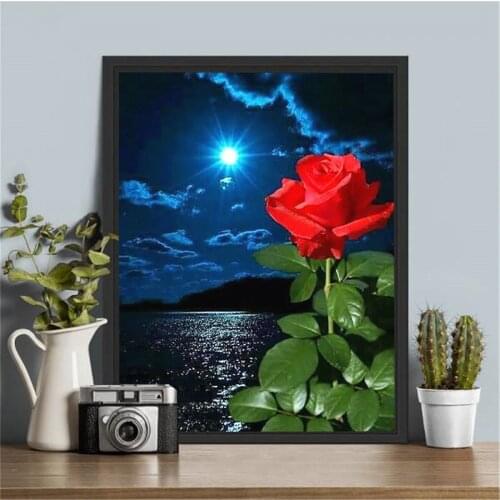 AZQSD Diamond Painting Rose Full Square Embroidery Flowers Diamond Art Cross Stitch Home Decor Gift Handmade Rhinestones