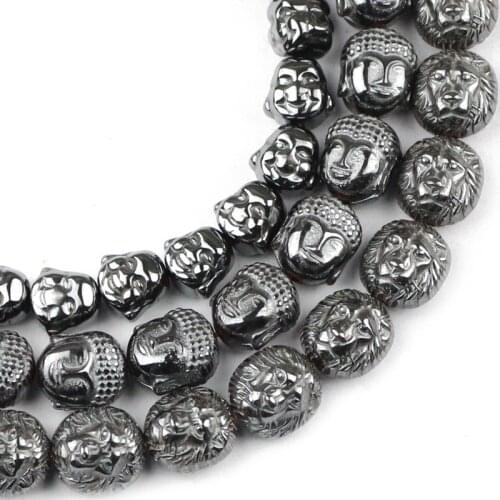 YHBZRET Carving Black Hematite Roses Owls leaves Natural Stone Spacer Loose beads For Jewelry making bracelet DIY Accessories