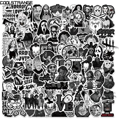 10/30/50Pcs Black And White Horror Movie Clown Stickers For Motorcycle Laptop Skateboard Mobile Phone Guitar Suitcase Gift Toy