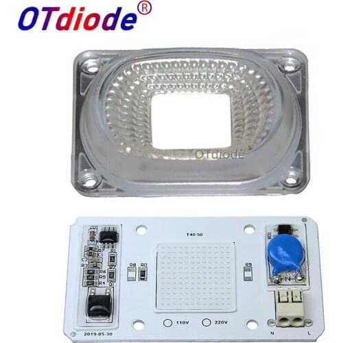 5PCS LED COB UV 395nm Grow Chip+Lens Reflector 50W 220V For LED Flood Light DIY Outdoor light Need Heatsink for Cooling