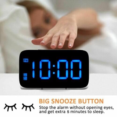 Digital Alarm Clock Fashion Multi-Function LED Alarm Clock USB Power Supply Digital Alarm Clock Large LED Display Voice Control