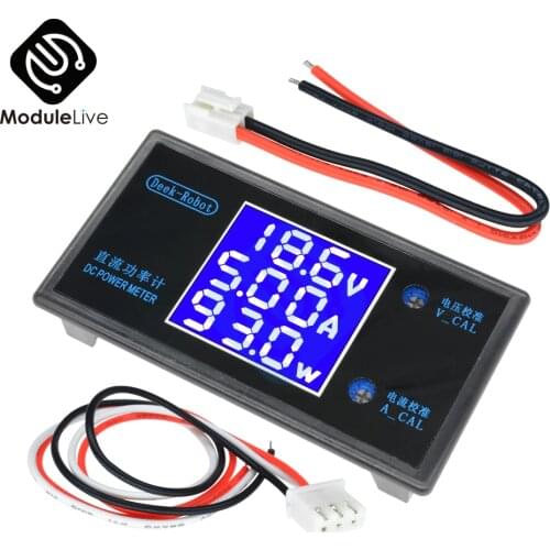 DC 12V 50V 5A/100V 10A LCD Display Digital Voltmeter Wattmeter Ammeter Voltage Current Power Meter Volt Detector Tester Monitor