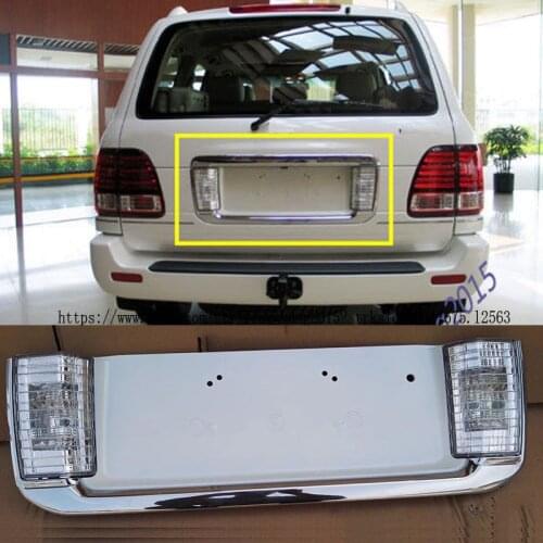 For Toyota Lexus LX470 2003-2007 Rear license Chrome j Molding With LED Backup Light Lamp
