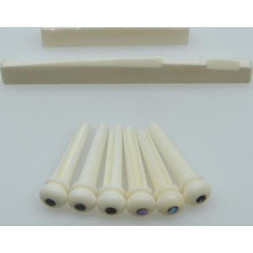 Cattle Bone Guitar Nut & Saddle & Bridge Pins Real Pure Acoustic Guitar Parts
