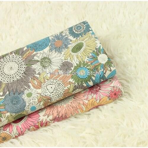 Cotton Nordic Printed Fabric, Handmade DIY Clothing Dress Fabric