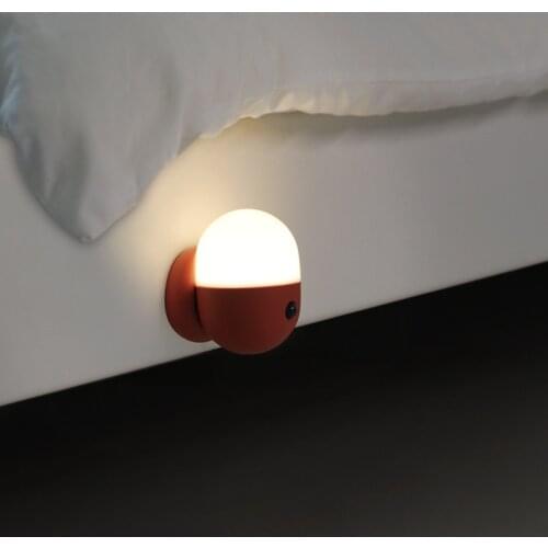 Human Body Induction LED Capsule Night Light USB Charging Wardrobe Motion Sensor Lamp Stair Kitchen Bathroom Induction Wall Ligh