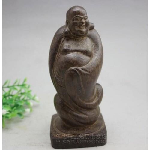 China collection old wood carving The standing Buddha statue