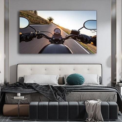 Big Size Motorcycle Wall Art Picture Canvas Painting Oil Painting Picture Poster for Home for Living Room Decor