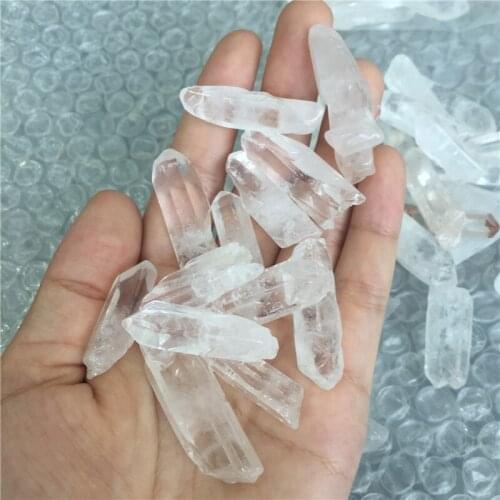 100g pretty natural stones and minerals clear quartz wand point healing crystals help with meditation for making DIY jewelry