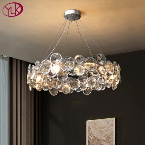 Chrome/gold Modern crystal chandelier for living room new luxury round hang lighting fixture dining bedroom led cristal lamp