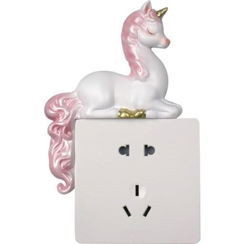 Cartoon Animal Switch Stickers Wall Sticker Creative Cute Socket Decoration Protective Cover 3D Three-Dimensional Resin Shipping