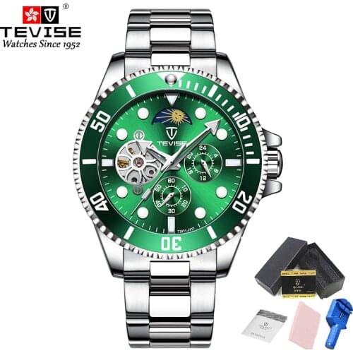 Men Watch TEVISE T801-002 Drop Shipping Top Brand Men Mechanical Watch Automatic Fashion Luxury Stainless Steel Male Clock 2020