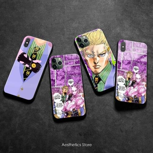Yoshikage Kira jojos bizarre part 4 soft Silicone Glass Phone Case Cover Shell for iPhone 6 6s 7 8 Plus X XR XS 11 Pro Max