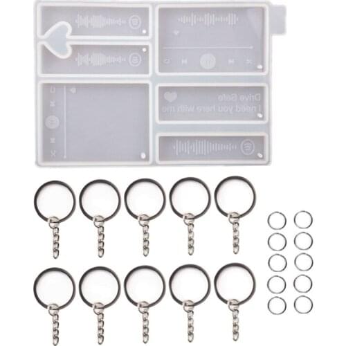 Music Player Epoxy Resin Mold Keychain Pendant Silicone Mould DIY Crafts Jewelry Casting Tool