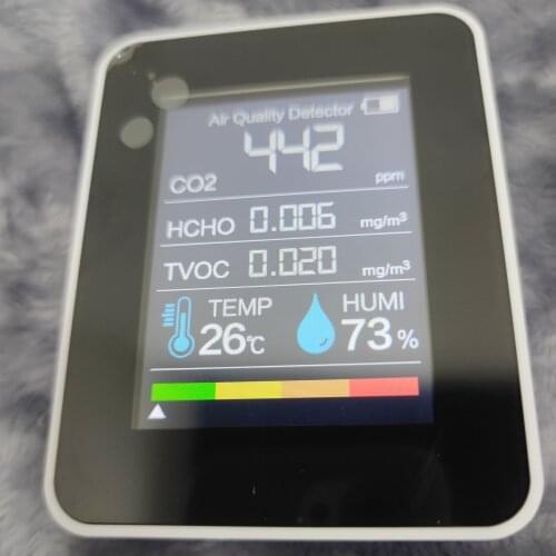 Portable CO2 Meter Digital Temperature Humidity Sensor Tester Air Quality Monitor Carbon Dioxide TVOC HCHO TEMP HUMI Detector
