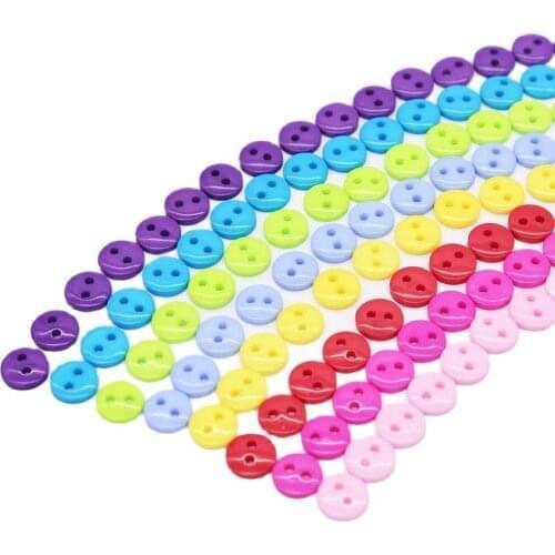 Rainbow Resin Buttons For Scrapbooking Small Buttons Round Decorative Buttons For Sewing Craft Children Botones 2 Holes 0.9cm