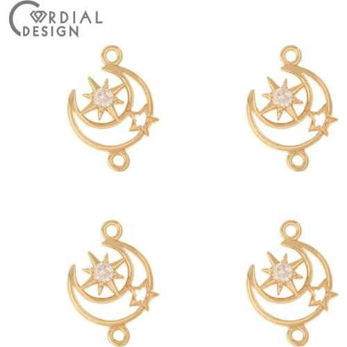 Cordial Design 100Pcs 17*20MM Jewelry Findings & Components/Hand Made/Earring Making/CZ Connector/DIY Charms/Jewelry Accessories