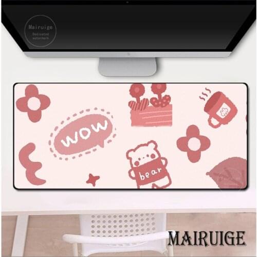 30*80CM Girly kawaii Ins pink Mouse Pad Cartoon Girl Heart Super Large Table Mat Student Waterproof Desktop Large cute MousePad