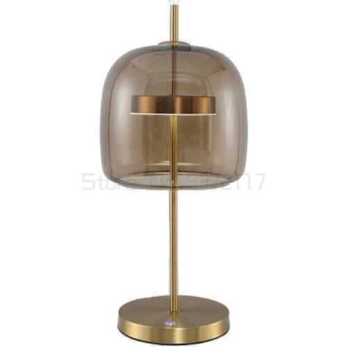 Nordic living room table lamp postmodern bedside warm bedroom study lamp hotel glass floor lamp