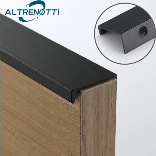 Drawer Furniture Hidden Handle Kitchen Cupboard Dresser Metal Door Pull Wardrobe Closet Cabinet Knob Modern Hardware Long Size