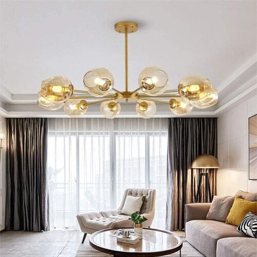 Modern LED Chandeliers Lighting for Living Dining Room Bedroom Glass Indoor Hanging Light Pendant Lamp Circle Lighting Fixture