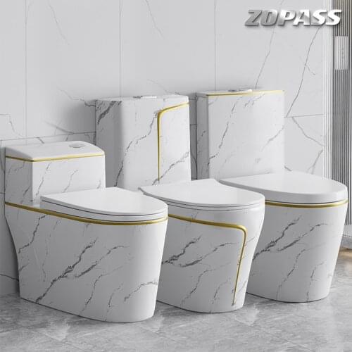 Light luxury black gold household toilet color siphon toilet ceramic personality creative toilet