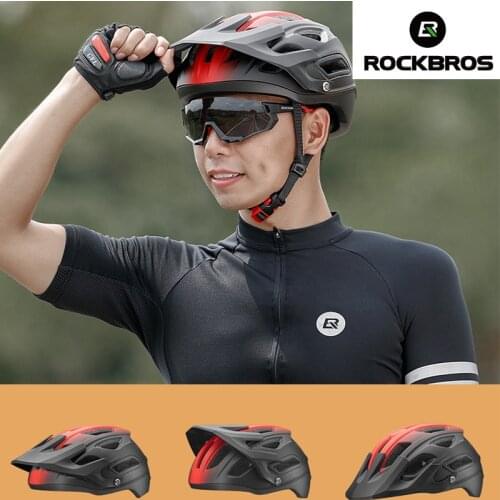 ROCKBROS Bicycle Helmet Breathable EPS Integrally-molded Men Women Off-road Commuter MTB Road Bike Riding Helmets Cycling Caps