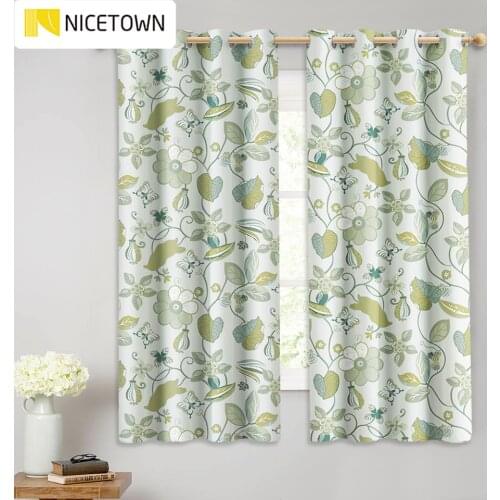 NICETOWN 1PC Blackout Curtain Grommet Spring Bright Plant Print Modern Curtain for Living Room Bedroom Support Customization
