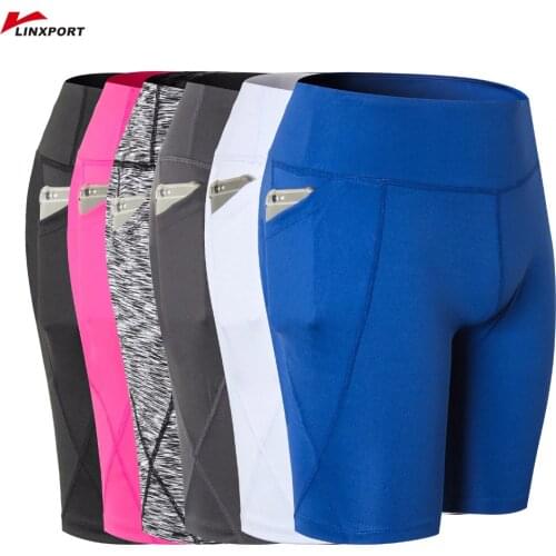 Women Cycling Tights Skinny Yoga Shorts Fitness Gym Athletic Workout Running Capris QuickDry Training Short Clothing with Pocket