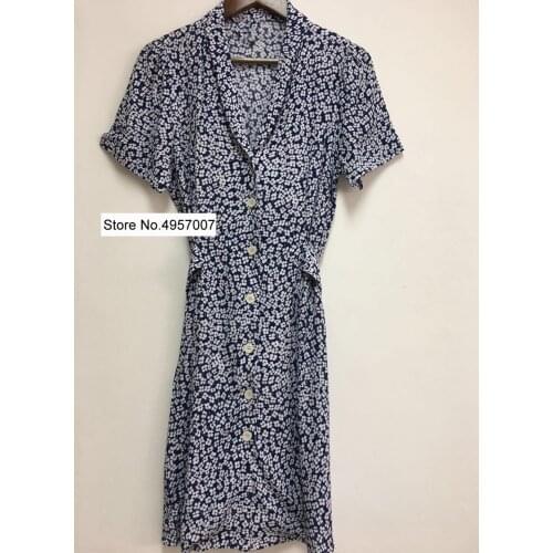 High Quality Ladies Viscose Floral Printed V Neckline Mini Dress - Elfbop Women Button Closure Short Dress