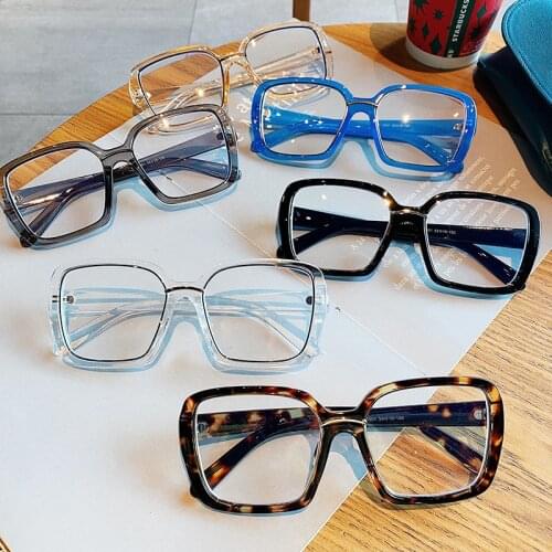 1pc Oversized Square Glasses Frame Anti Blue Light Glasses Women Men Vintage Computer Eyeglass Optical Frames All-match Glass