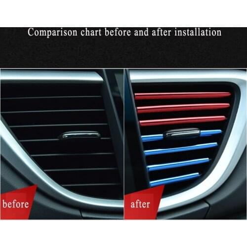 10Pcs/set Car Air Conditioner Outlet Decorative U Shape Moulding Trim Strips Accessories for Mercedes-Benz all class A B C E S G