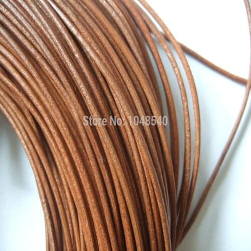 100 Meters 2mm Round Real Leather Natural Color Genuine Leather Cords